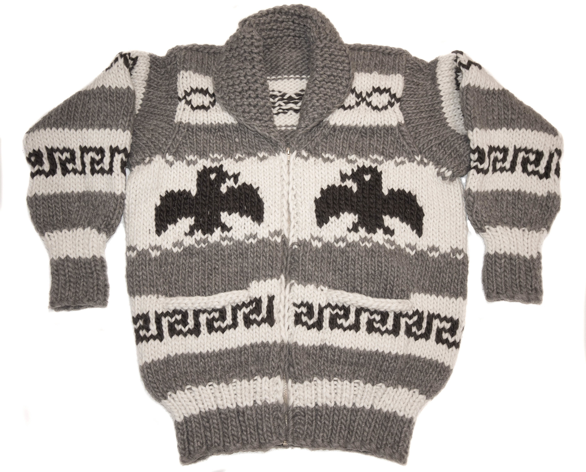 Cowichan Sweater Crow Design Medium