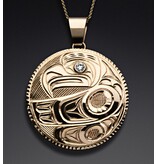 Ritchie Baker Gold Eagle Pendant with Diamond Eye
