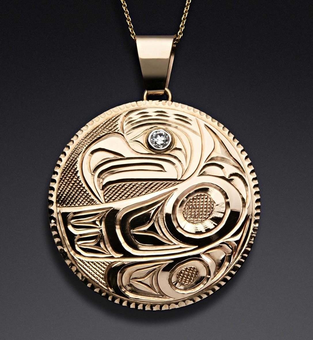 Ritchie Baker Gold Eagle Pendant with Diamond Eye