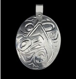 Silver Oval Gitxsan Eagle Pendant