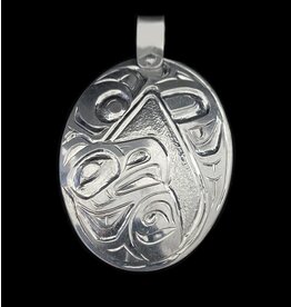 Silver Oval Gitxsan Eagle Pendant
