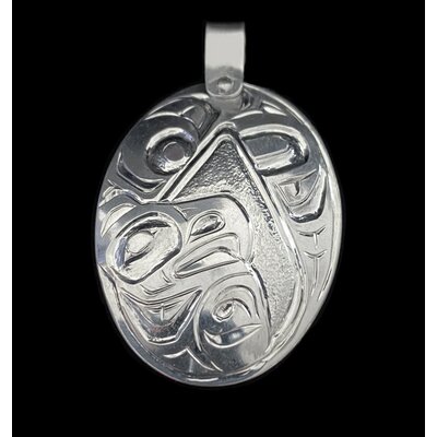 Silver Oval Gitxsan Eagle Pendant