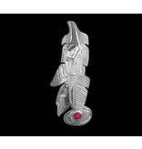 Silver Gitxsan Eagle Feather Pendant with Birthstone