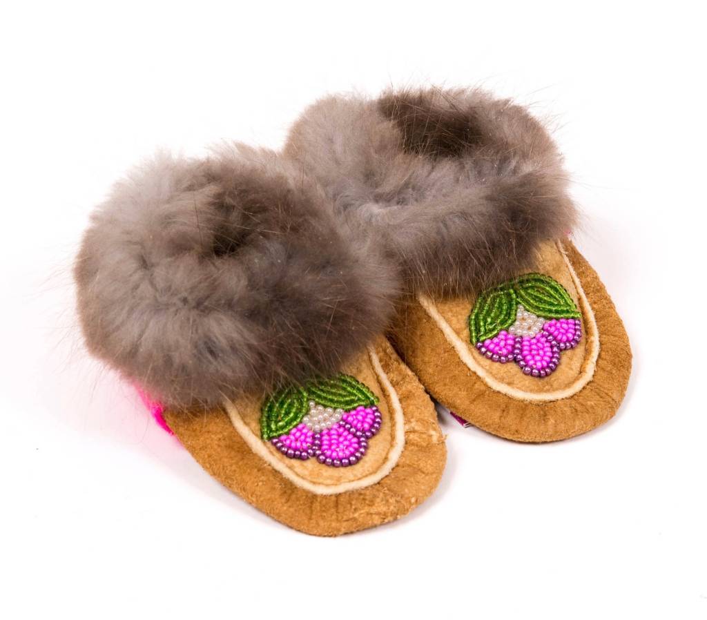 Traditional Childrens' Moosehide Mocassins.