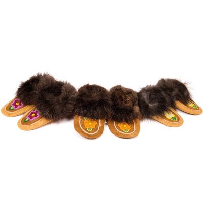 Traditional Childrens' Moosehide Mocassins.