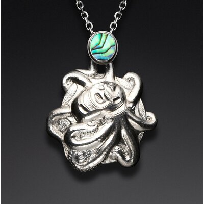 CUSTOM ORDER  Silver Octopus Repousse Pendant