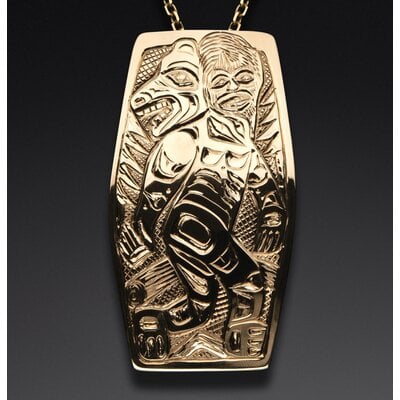 Gitxsan 14 kt Grizzly / Sasquatch  Pendant