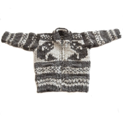 Childrens' Cowichan Sweater Orca Design
