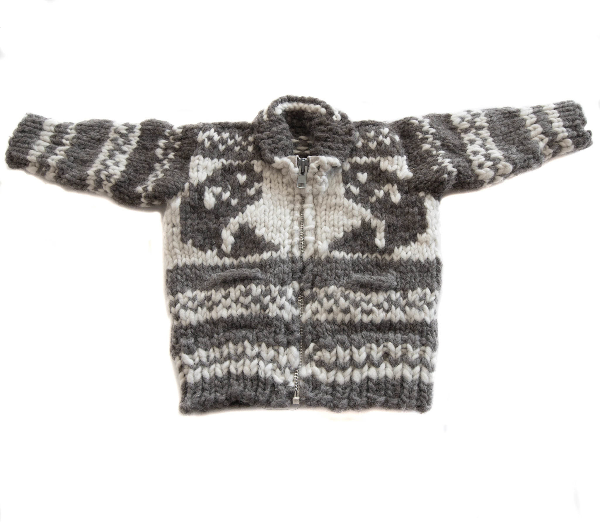 Childrens' Cowichan Sweater Orca Design