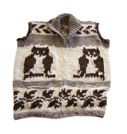 Cowichan Vest Owl Design L