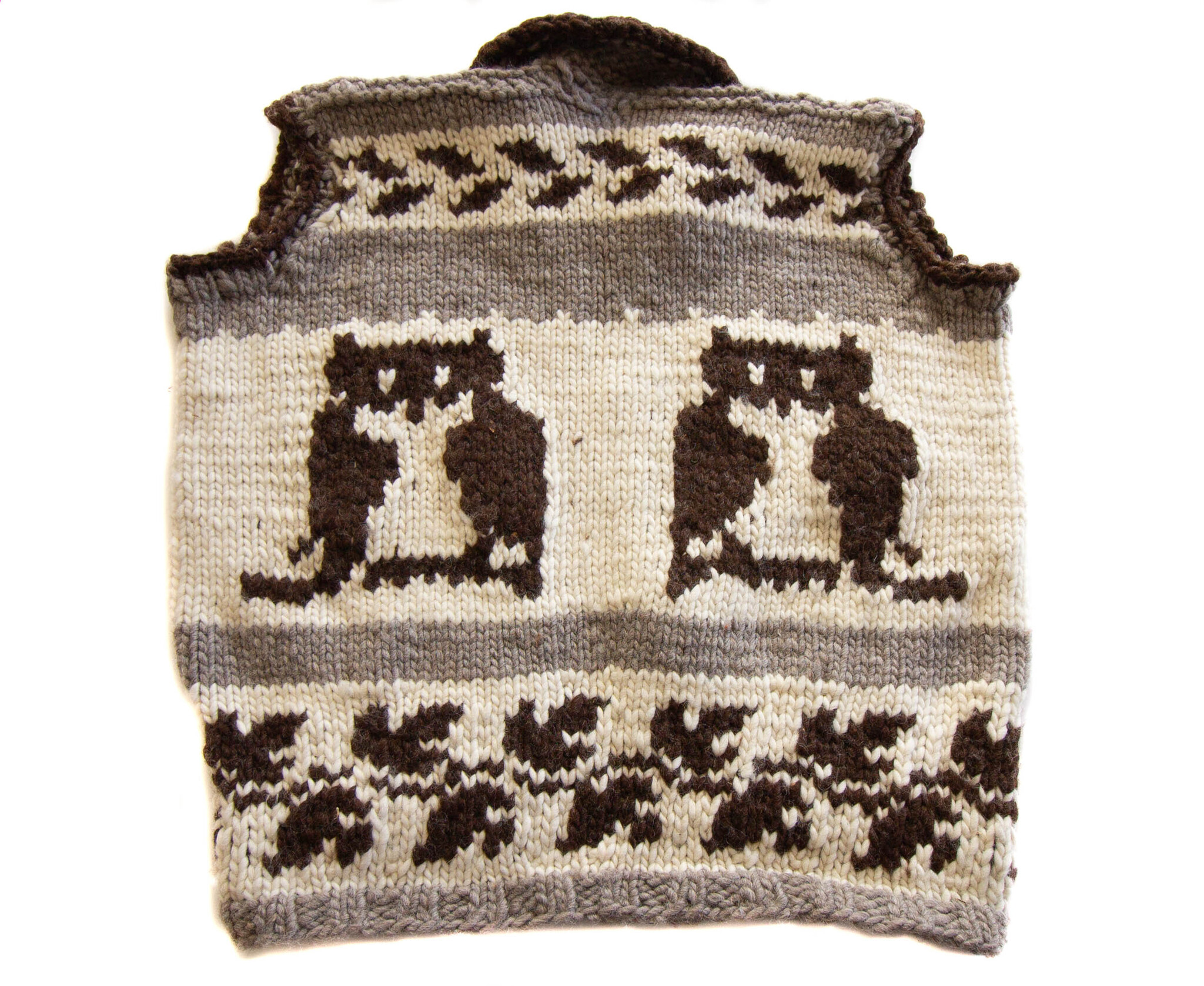 Cowichan Vest Owl Design L
