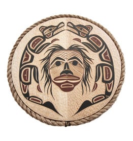 20" Haisla Grandfather and the Two Wolves Panel
