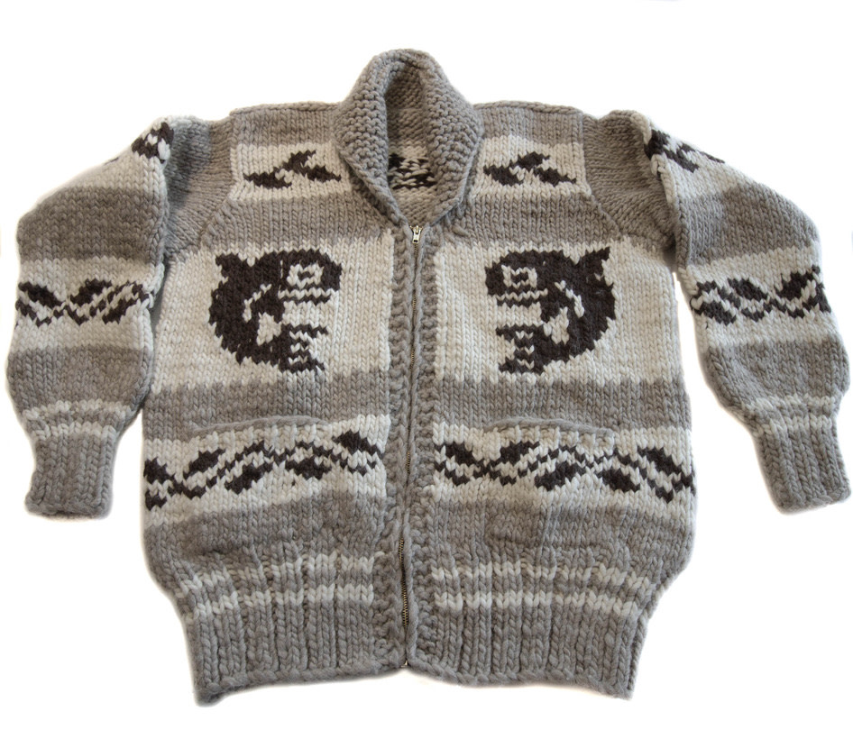XL Killer Whale Cowichan Sweater