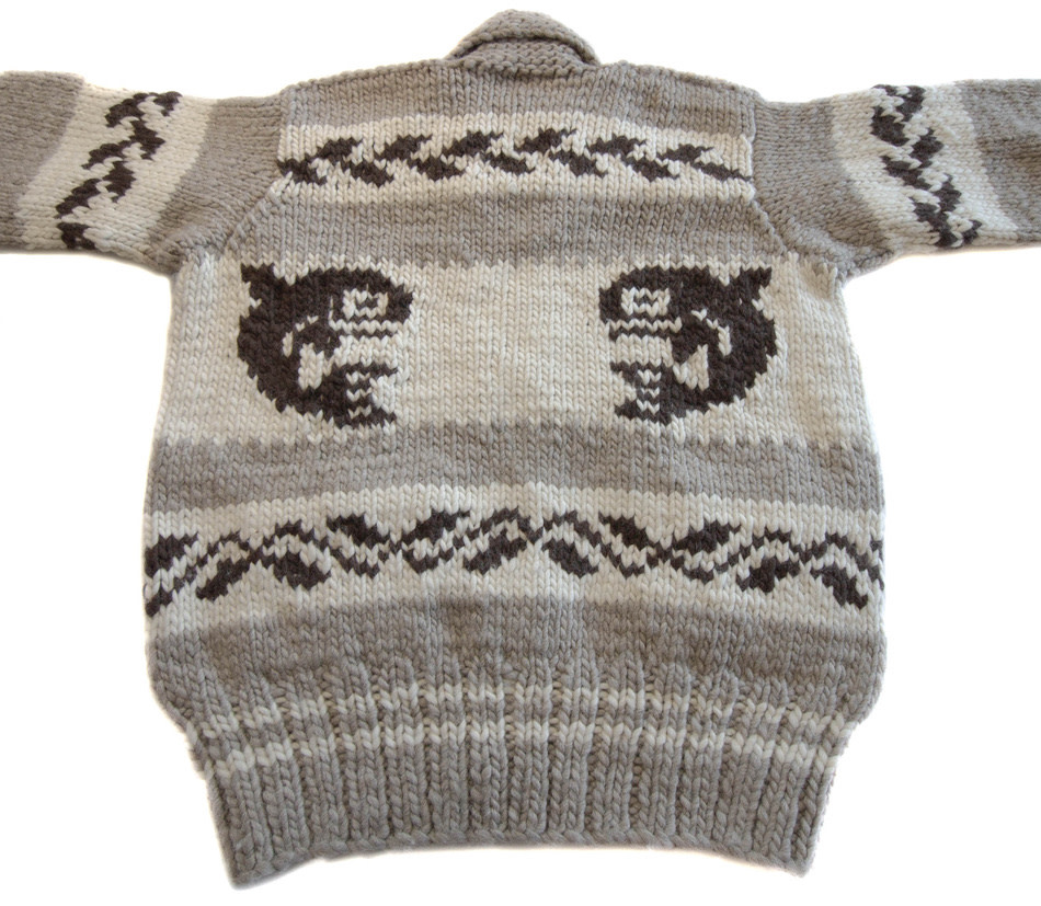 XL Killer Whale Cowichan Sweater