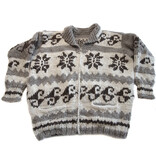 Large Cowichan Snowflake and Wave Sweater