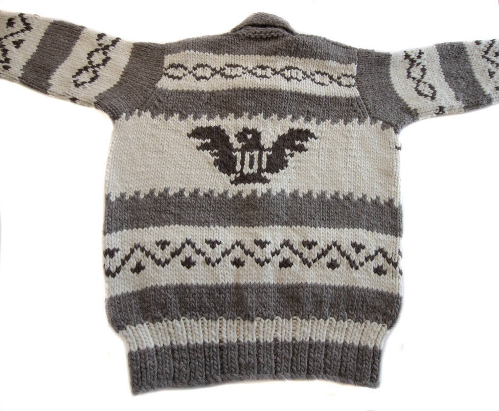 XL/XXL Cowichan Sweater Eagle Design