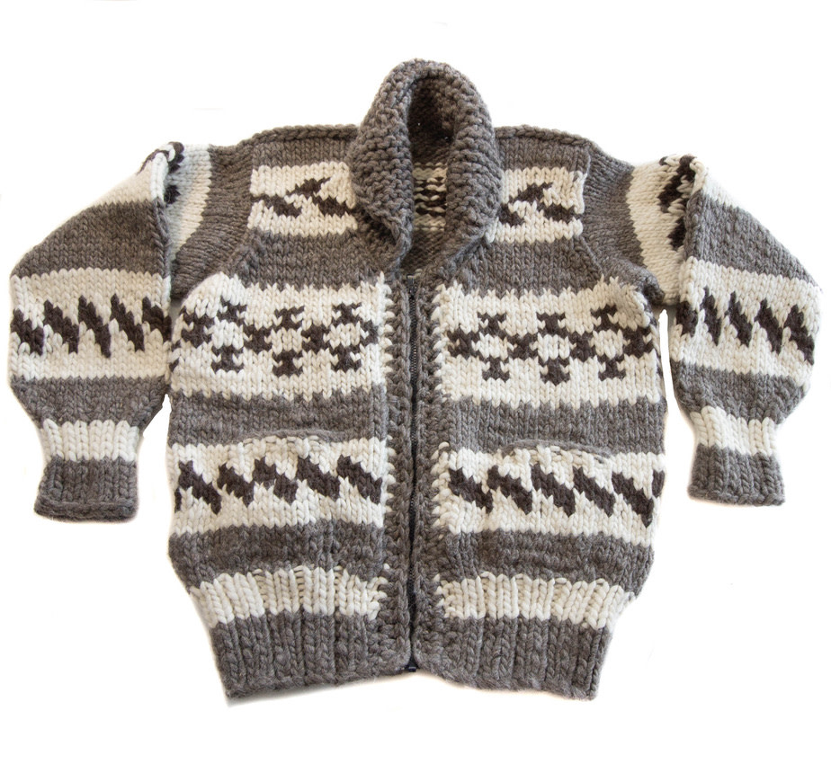 S/XS Cowichan Sweater Geometric Design