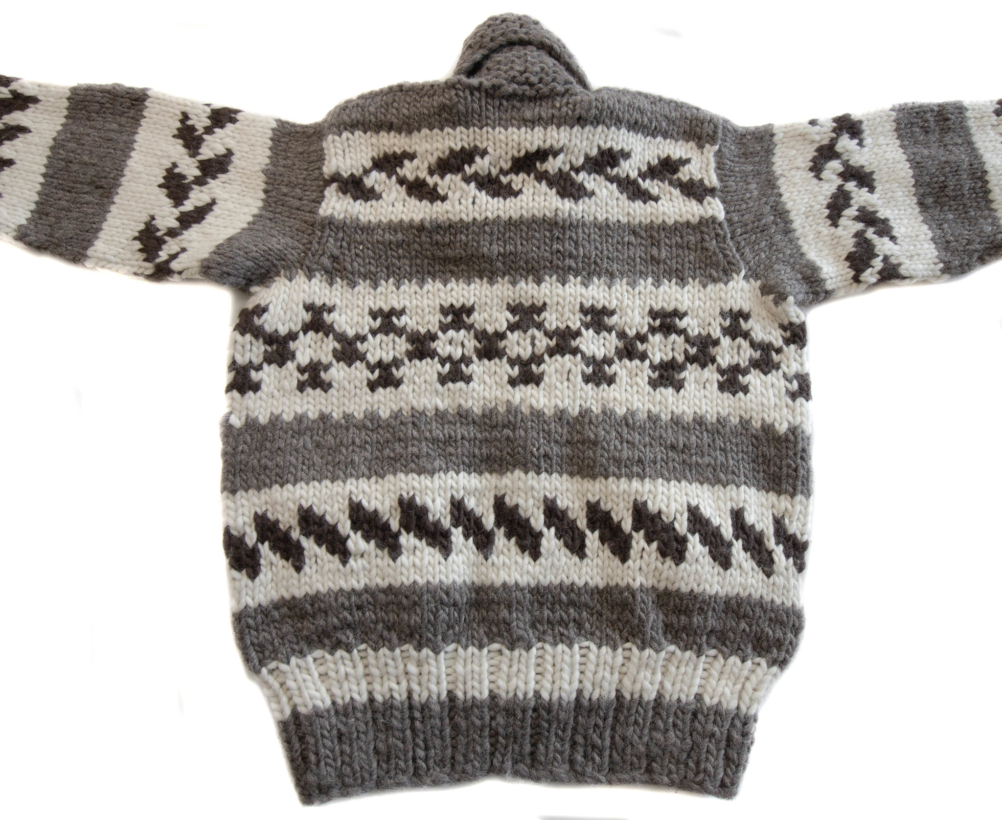 S/XS Cowichan Sweater Geometric Design