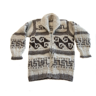 Large Child's Cowichan Sweater - Geometric