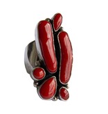 Red Coral Cluster Ring