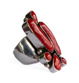 Red Coral Cluster Ring