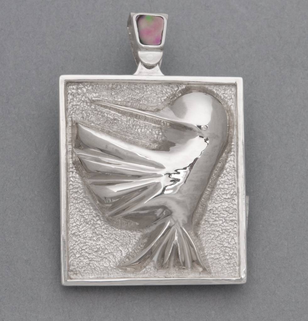 SOLD  Repousse Hummingbird Pendant