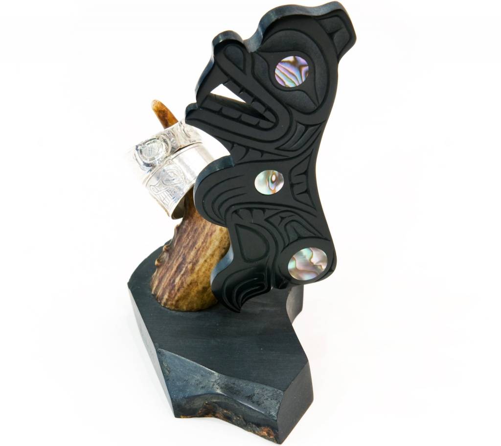 Haida Argillite Ring Holder by Calvin Bell