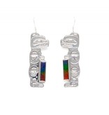 SOLD  Silver with Ammolite Bear Earrings