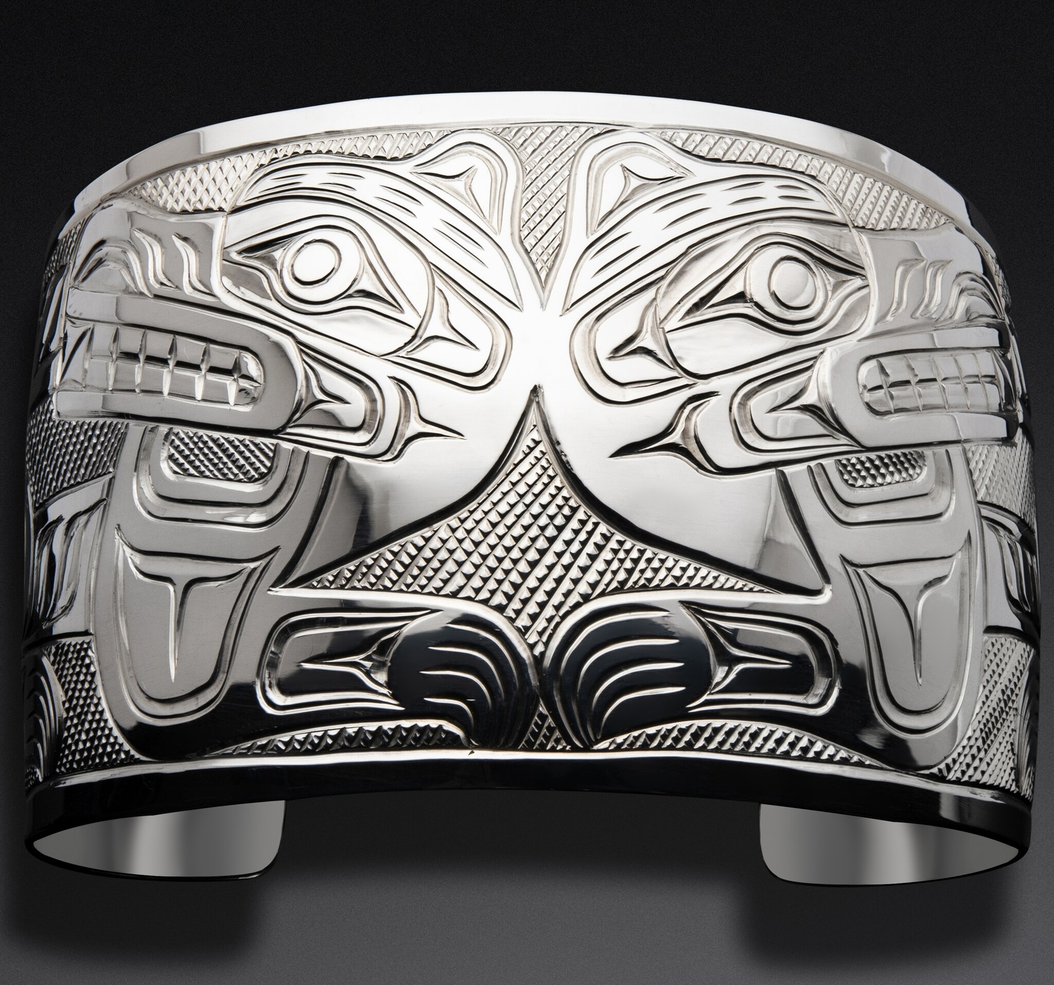 2" Silver Double Wolf Bracelet