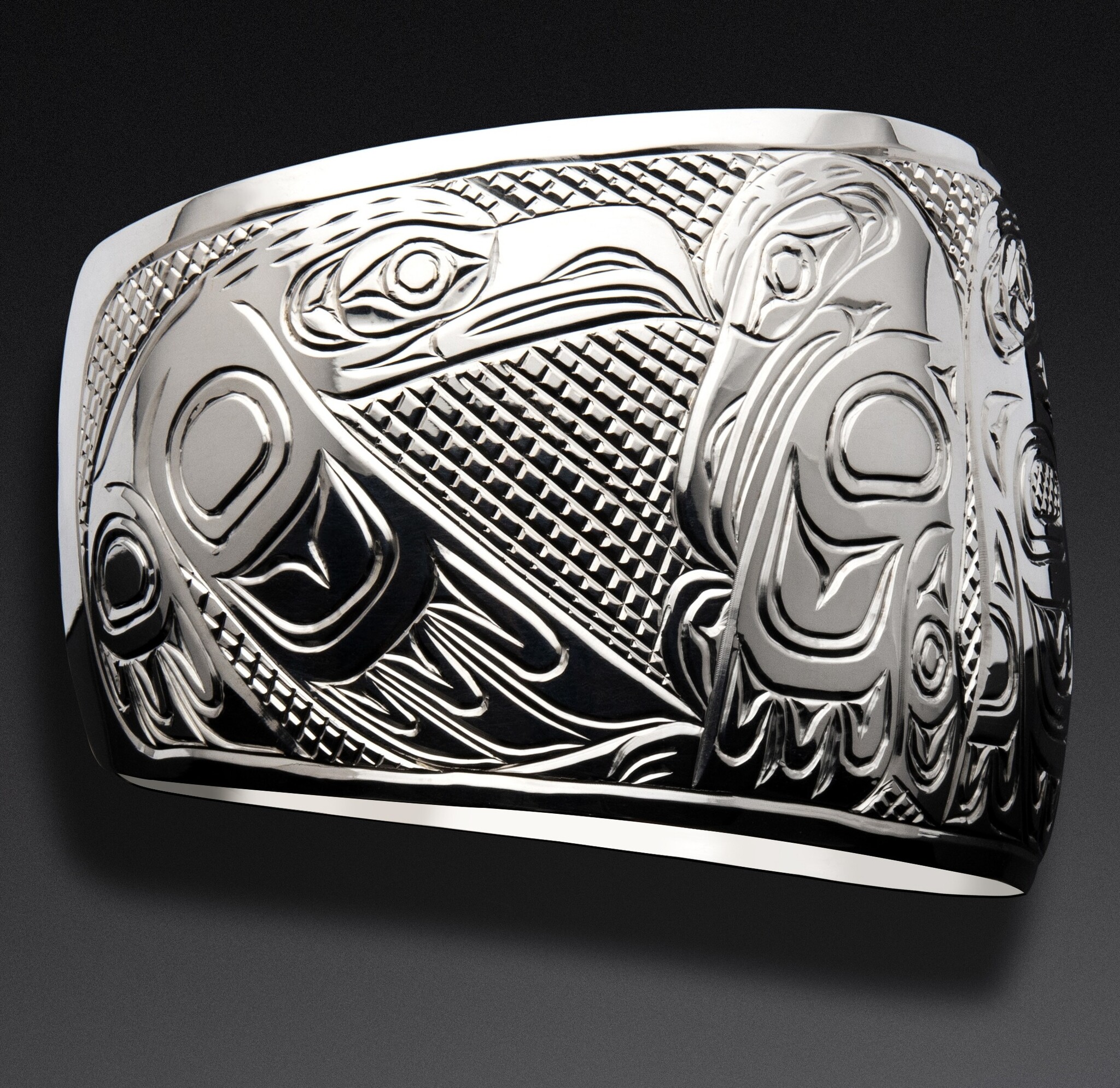 SOLD  Silver Ravens with Wolf Bracelet