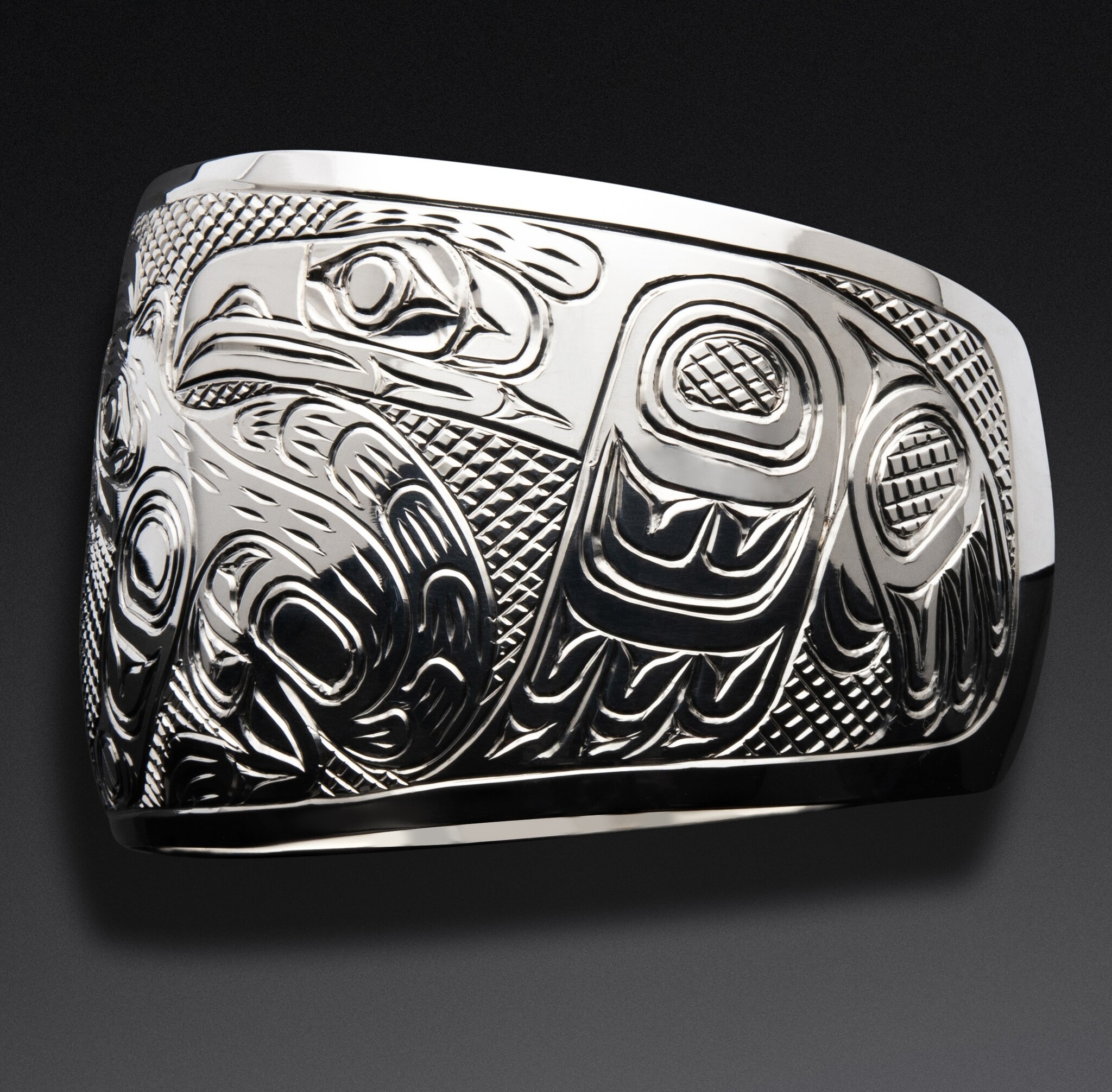 SOLD  Silver Ravens with Wolf Bracelet