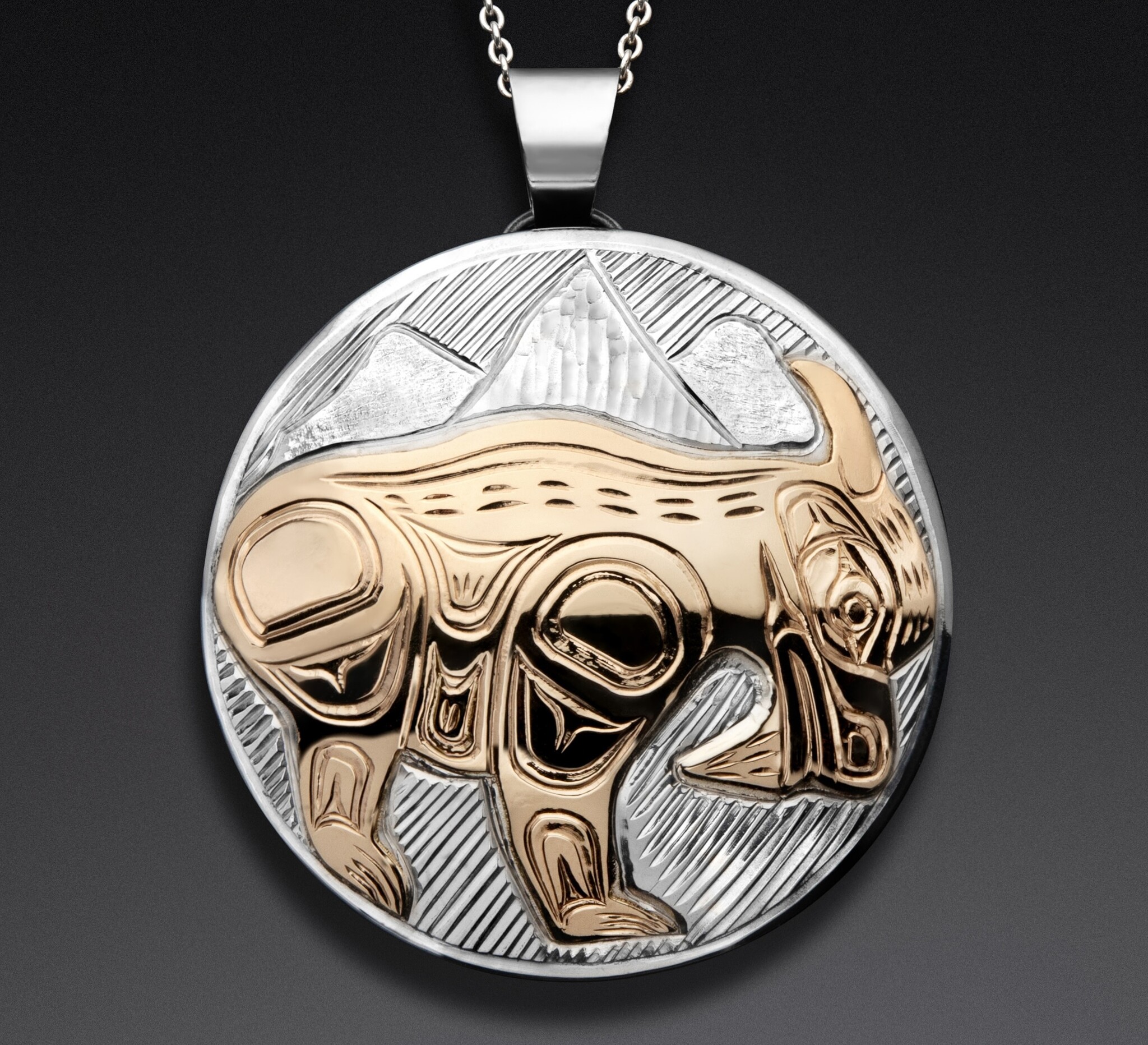 Silver / Gold Mountain Goat Pendant