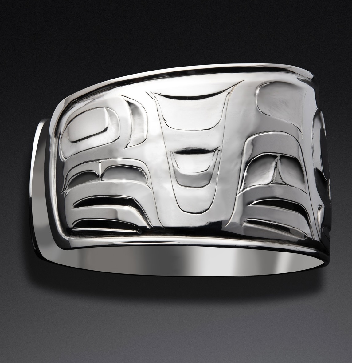 1 1/2" Haida Frog Bracelet by Alvin Adkins