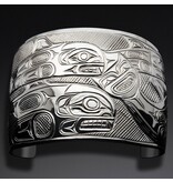 CUSTOM ORDER  2" Silver Orca Pod Bracelet