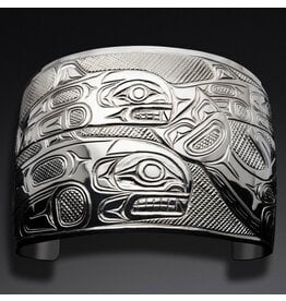 SOLD  2" Silver Orca Pod Bracelet