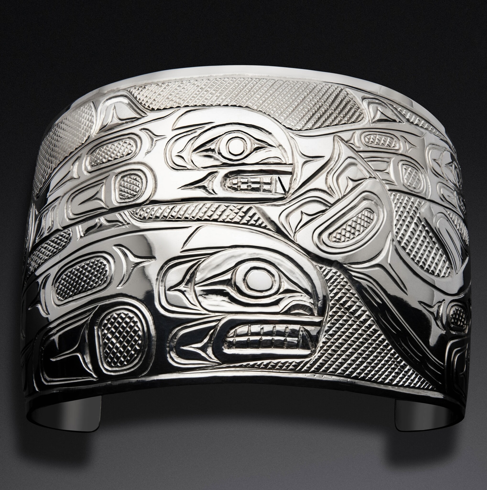 CUSTOM ORDER  2" Silver Orca Pod Bracelet
