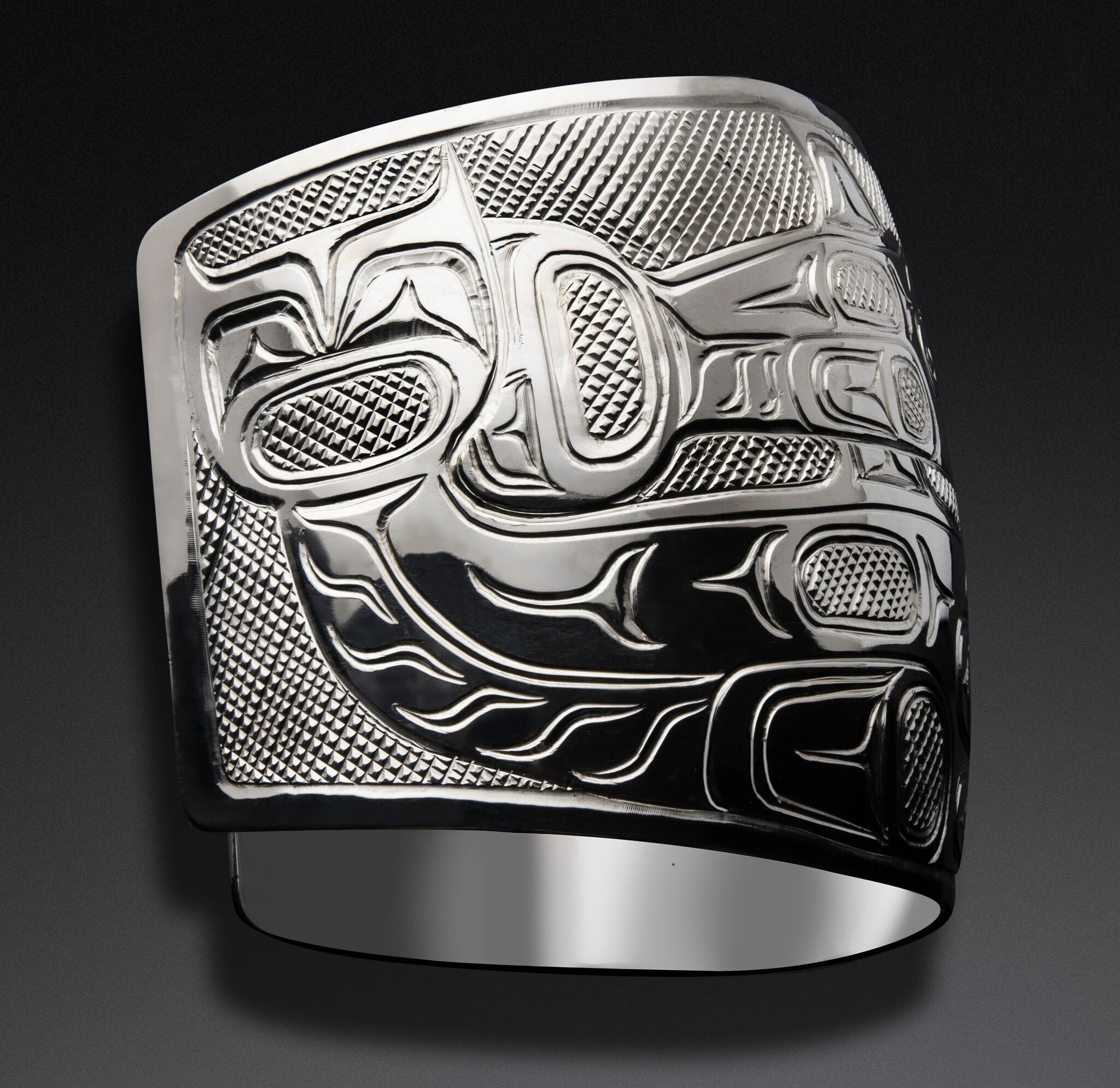 CUSTOM ORDER  2" Silver Orca Pod Bracelet