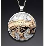 SOLD  Silver / Gold Mountain Goat Pendant