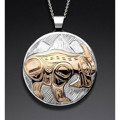 CUSTOM ORDER  Silver / Gold Mountain Goat Pendant