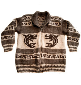 Cowichan Sweater Medium Killer Whale