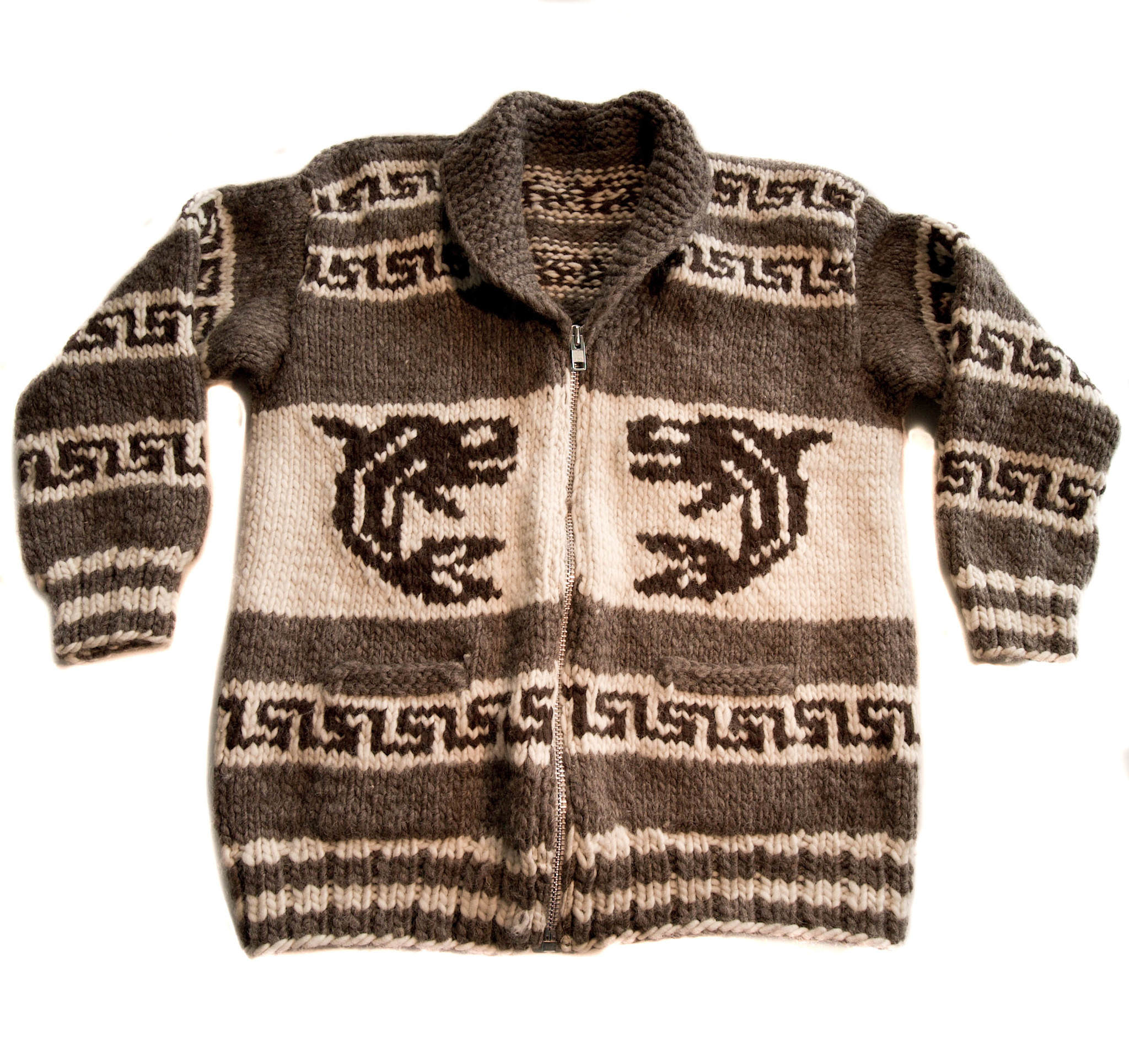 Cowichan Sweater Medium Killer Whale