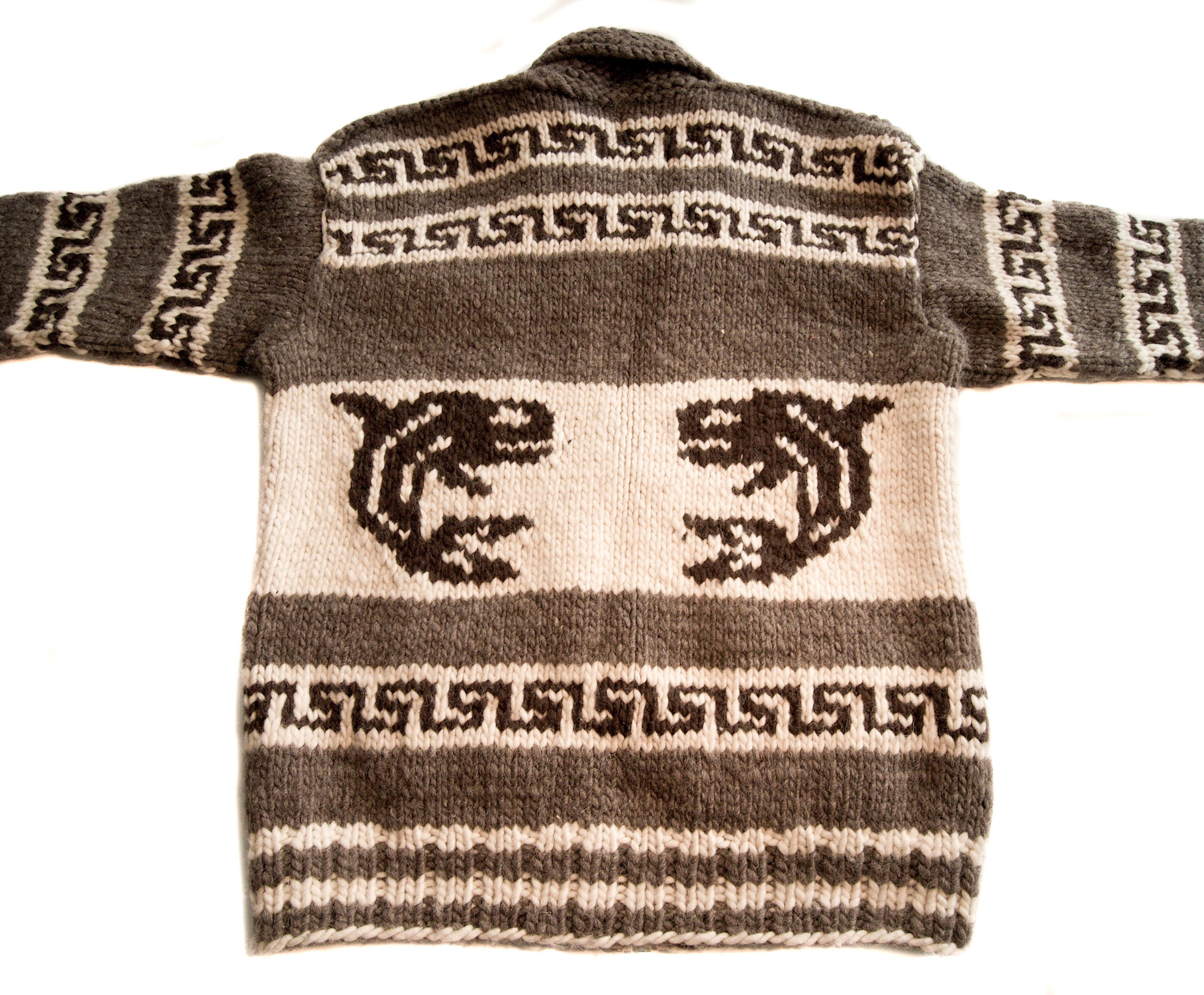 Cowichan Sweater Medium Killer Whale