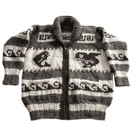 Cowichan Sweater L / XL  Killer Whale and Wave design