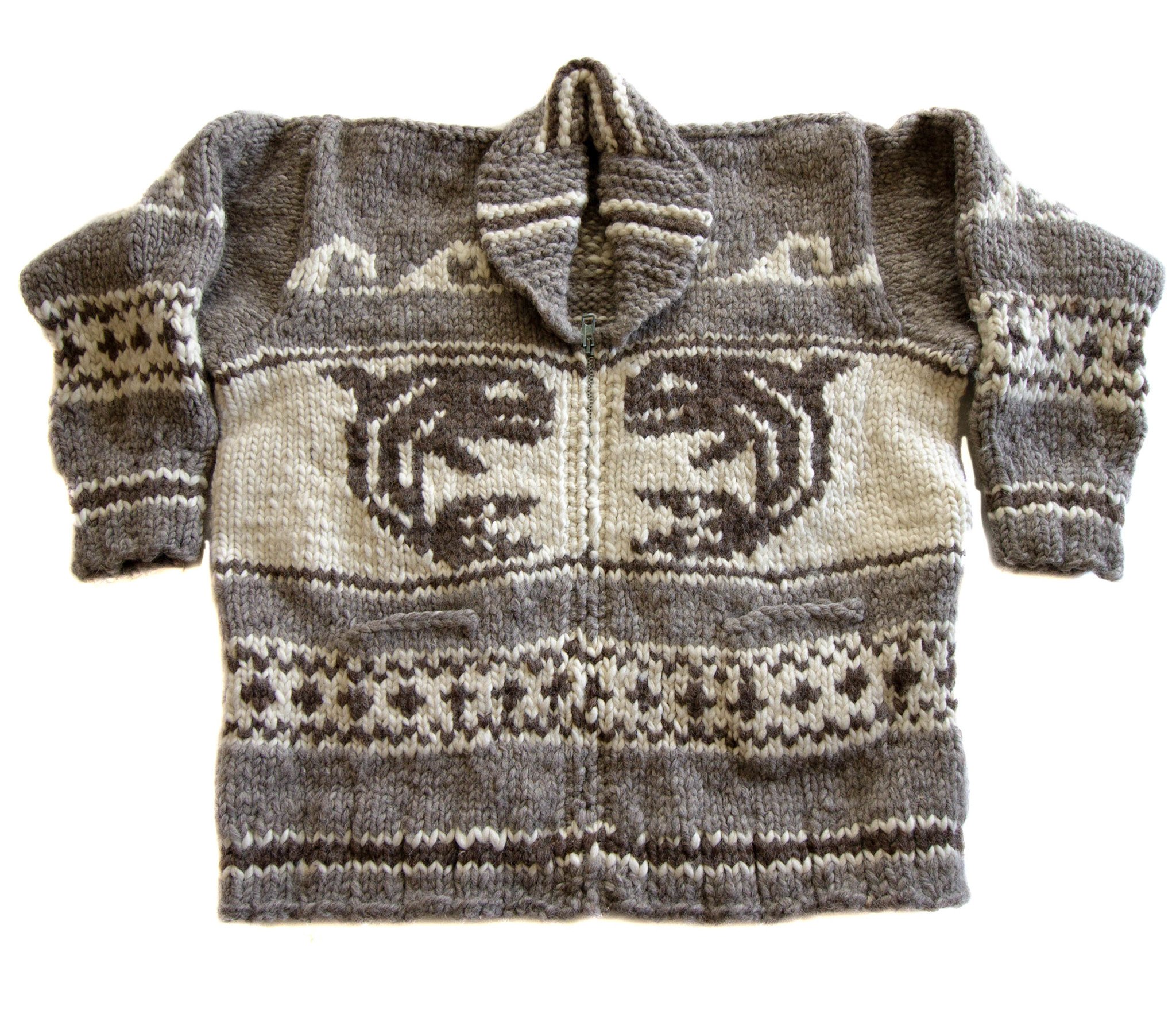 XL Cowichan Sweater Orca Design