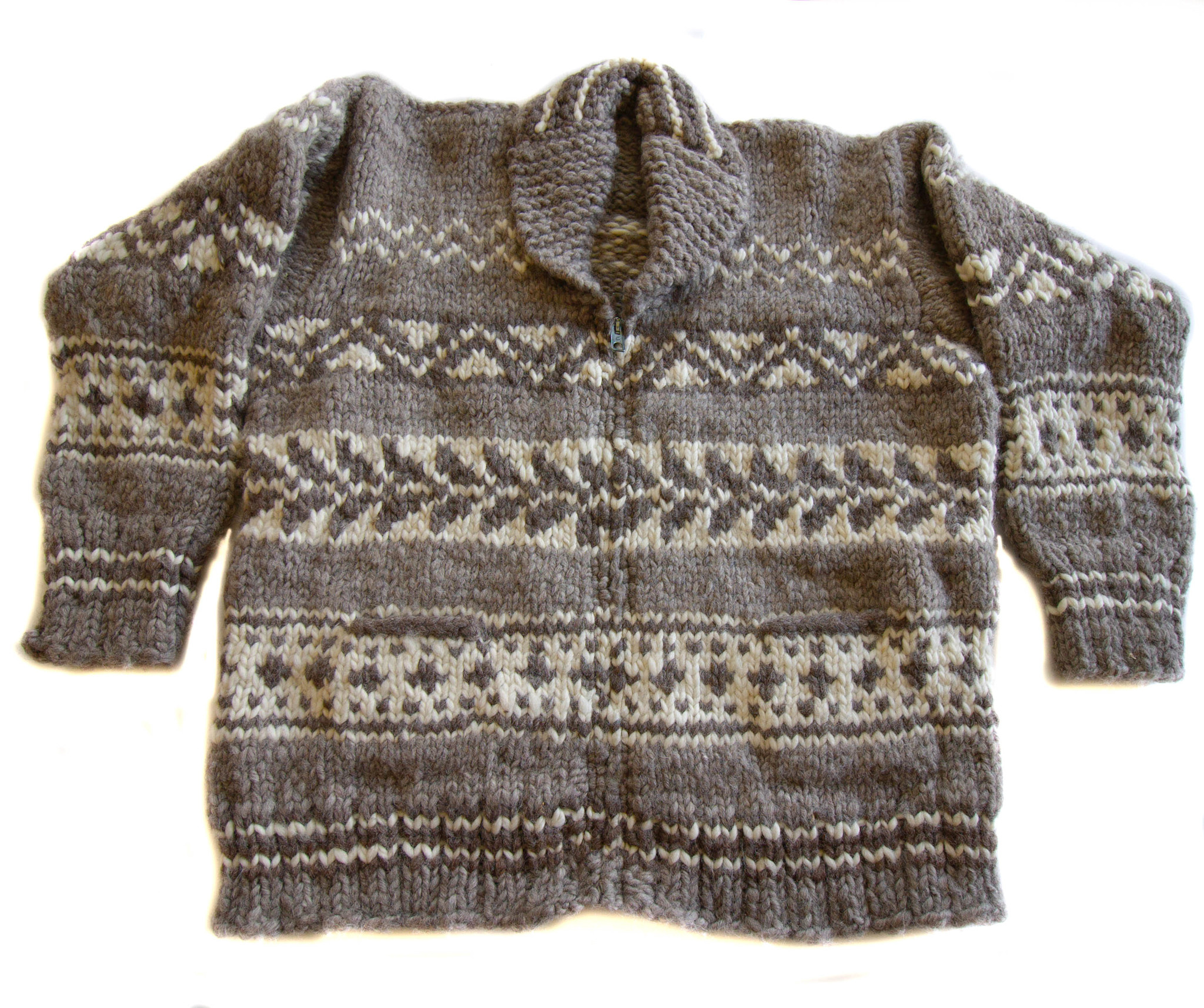 L / XL Geometric Cowichan Sweater