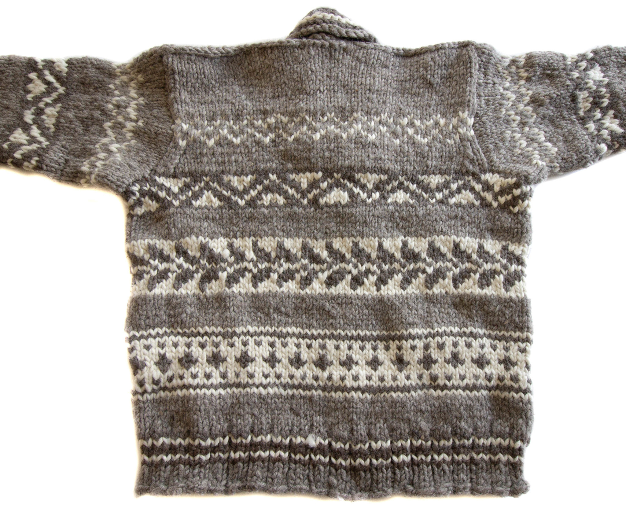 L / XL Geometric Cowichan Sweater