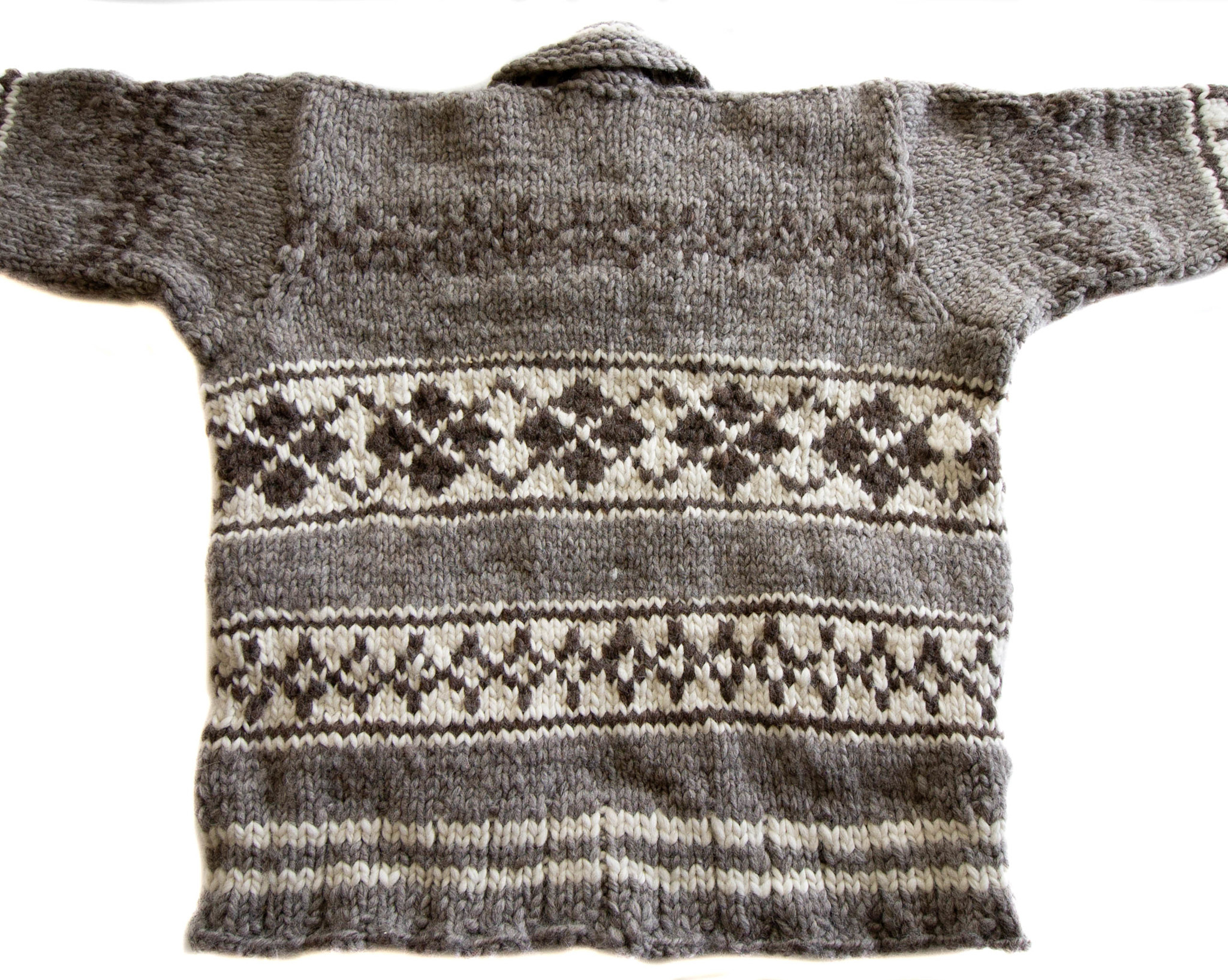 Cowichan Sweater Geometric Design L / XL