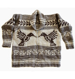 L /XL Cowichan Sweater Hummingbird Design