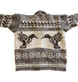 L /XL Cowichan Sweater Hummingbird Design