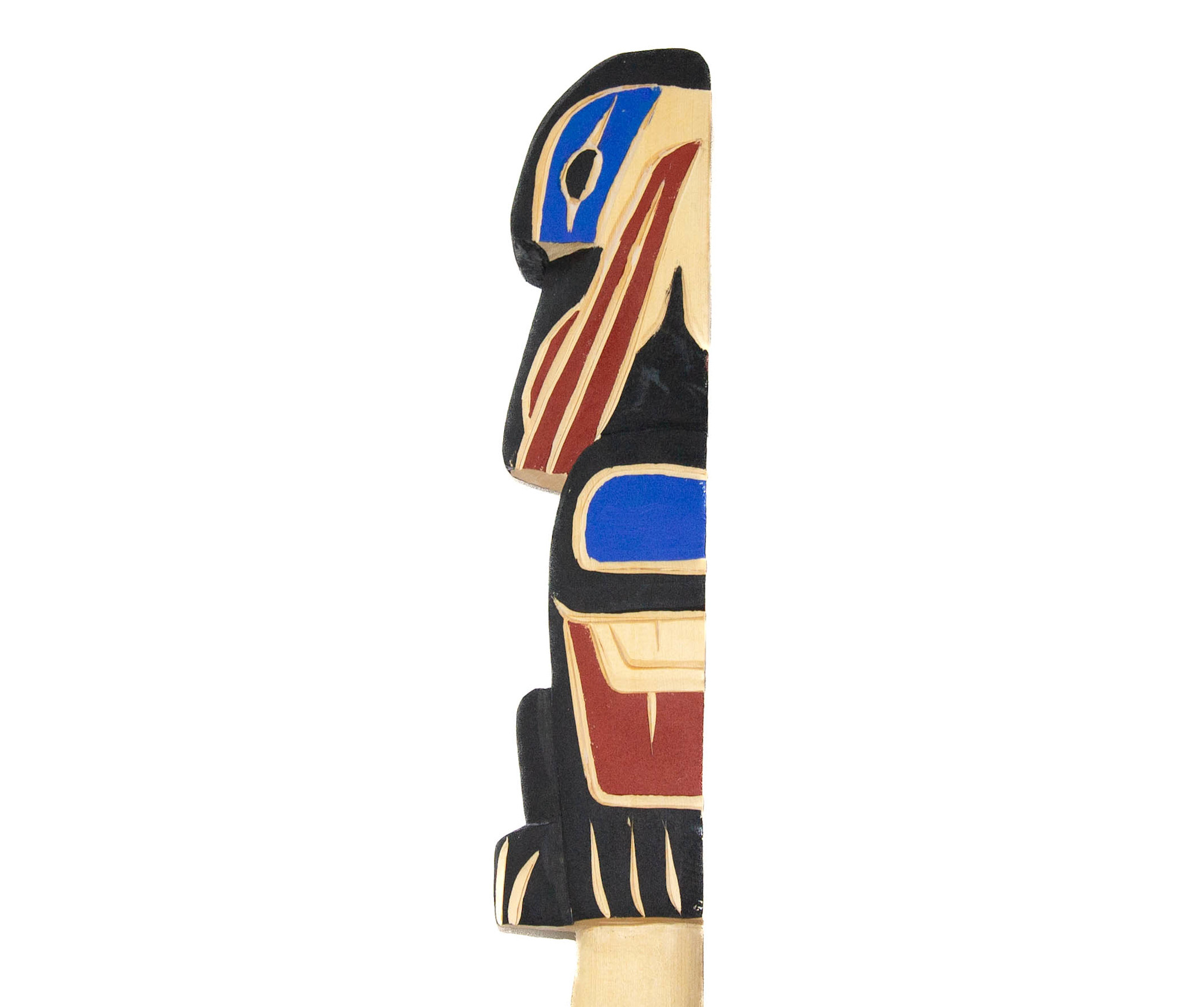Coast Salish Talking Stick  - Raven, Bear, Salmon, Serpent